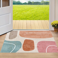Irregular Pattern Door Mat - Anti Slip Rubber Back, Easy to Clean