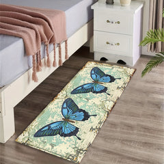Butterfly Print Rug for Bathroom Kitchen Living Room