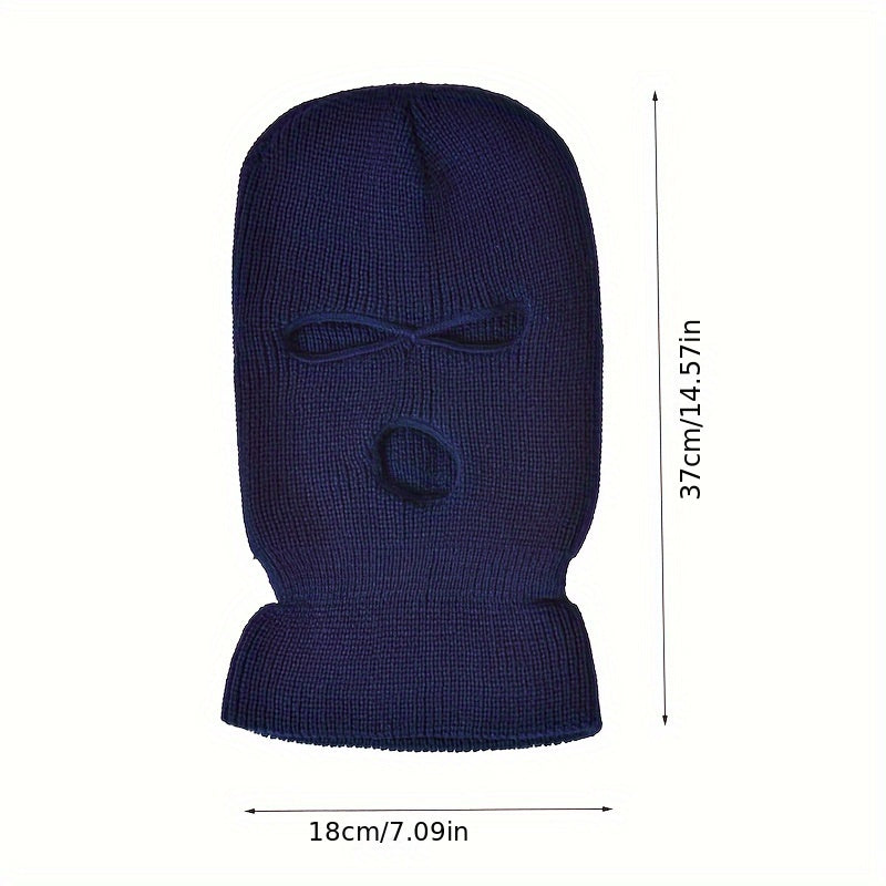 3 Hole Knitted Balaclava Full Face Cover Ski Mask For Men Women
