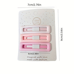 3pcs Y2k Gradient Pink Hairpin Heart and Star Hair Clips for Girls
