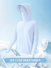 Hoodie Ponytail Hole Zip Up Long Sleeve Sun Protection Clothing
