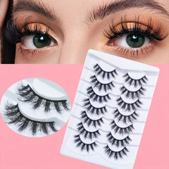 7 Pairs 5D Crisscross False Lashes 18mm Soft Wispy Makeup Eyelashes