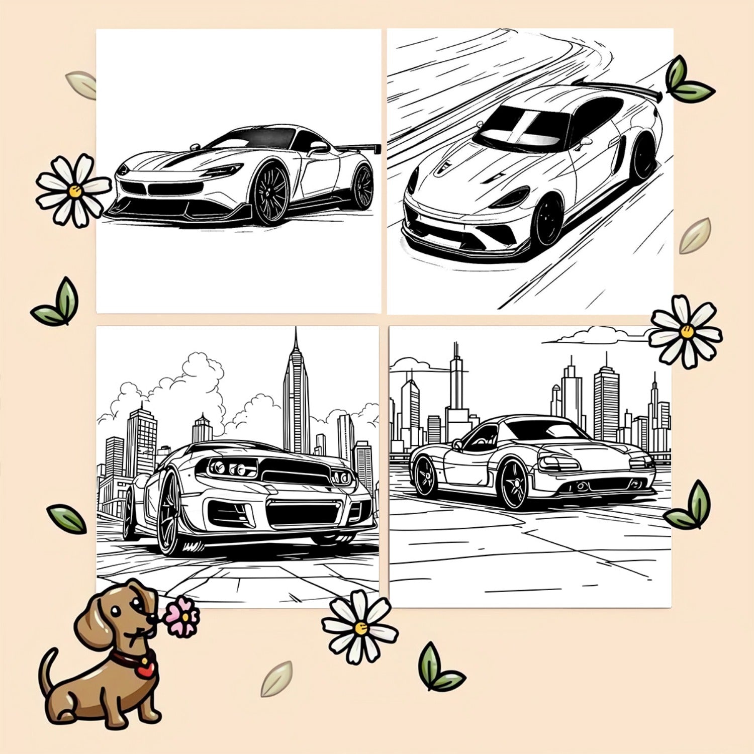 Stylish Cartoon Cars: An Upscale Illustrated Book for Friends & Family
