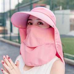 UV Protection Bucket Hat with Detachable Neck Flap Mask