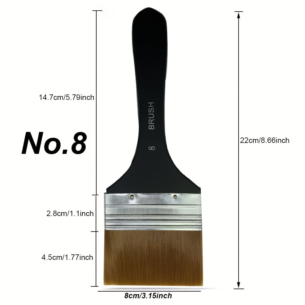 Wooden Handle Nylon Hair Artist Brush Watercolor Acrylic Art Supplies
