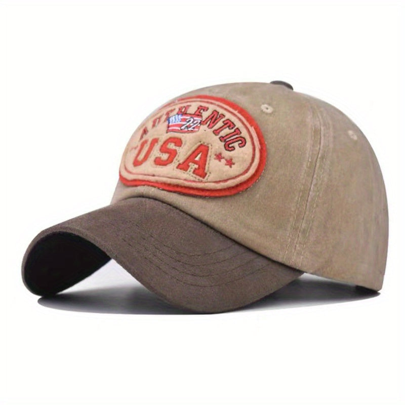 Vintage Letter Embroidered Baseball Cap Outdoor Sun Cap
