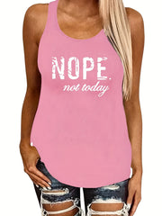 Letter Print Sleeveless Tank Top for Women