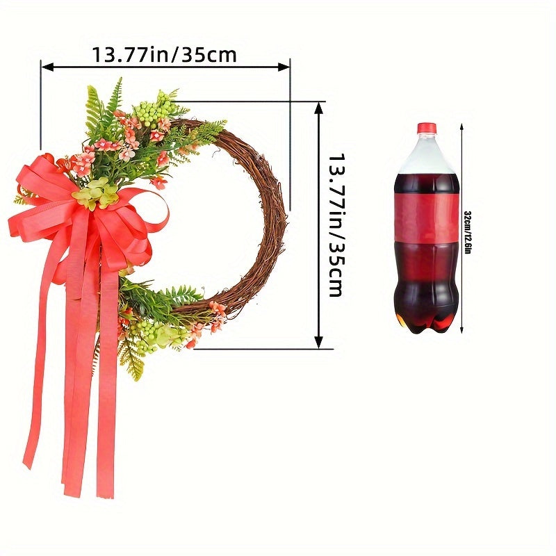 Butterfly Bow Ribbon Flower Wreath Christmas Hanging Decorations