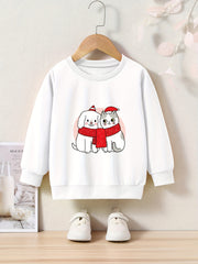 OERYUI Kitty Graphic Sweatshirt for Kids