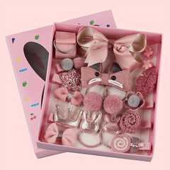 18pcs Girls Sweet Bow Bunny Crown Hair Clips Kids Accessories