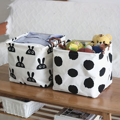 Cotton Linen Waterproof Storage Basket with Handle