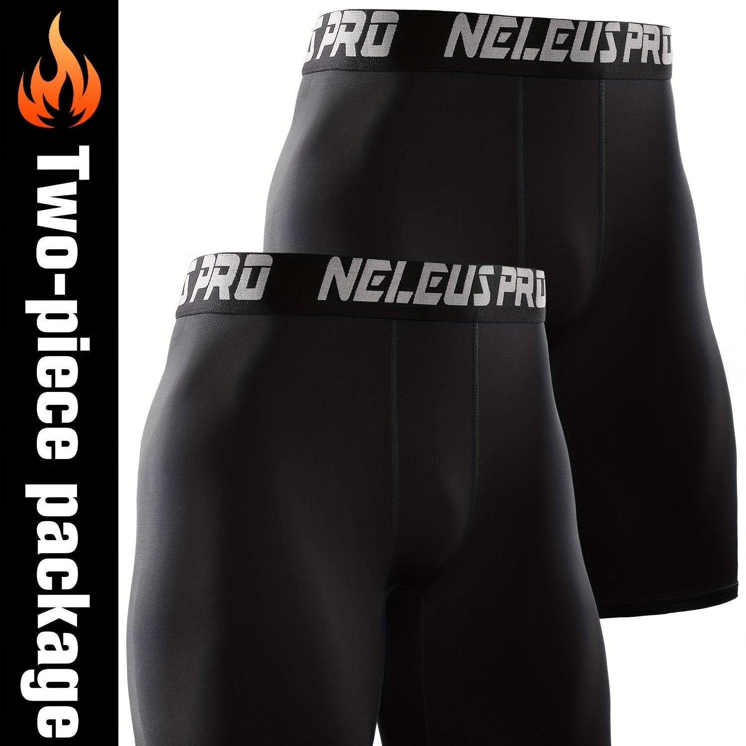 Men's Quick Dry Compression Boxers - Solid Breathable Stretch S