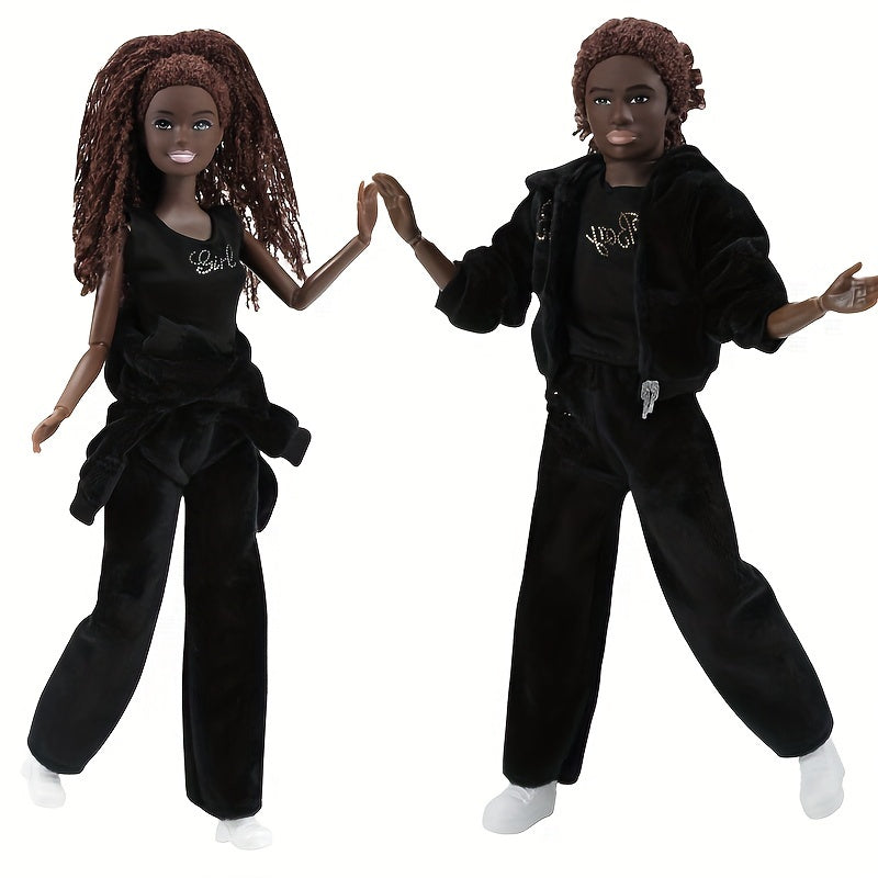Male Female Doll Clothes Velvet Sportswear Set Halloween Gift