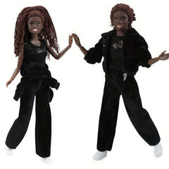 Male Female Doll Clothes Velvet Sportswear Set Halloween Gift