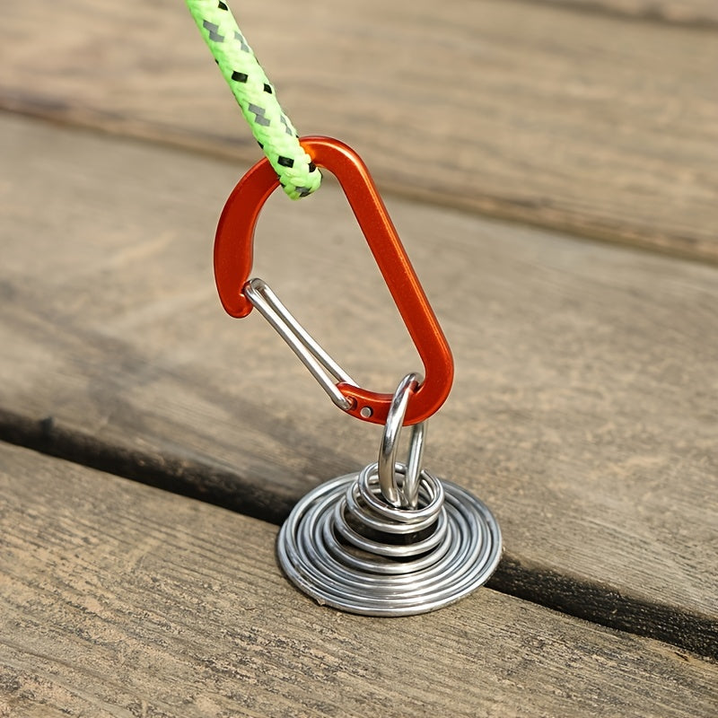Octopus Deck Nail & Carabiner Adjustable Anchor Pegs for Camping Tent
