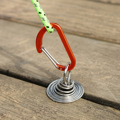 Octopus Deck Nail & Carabiner Adjustable Anchor Pegs for Camping Tent