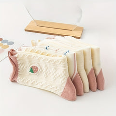 Strawberry Embroidery Ruffle Socks Women's Stockings