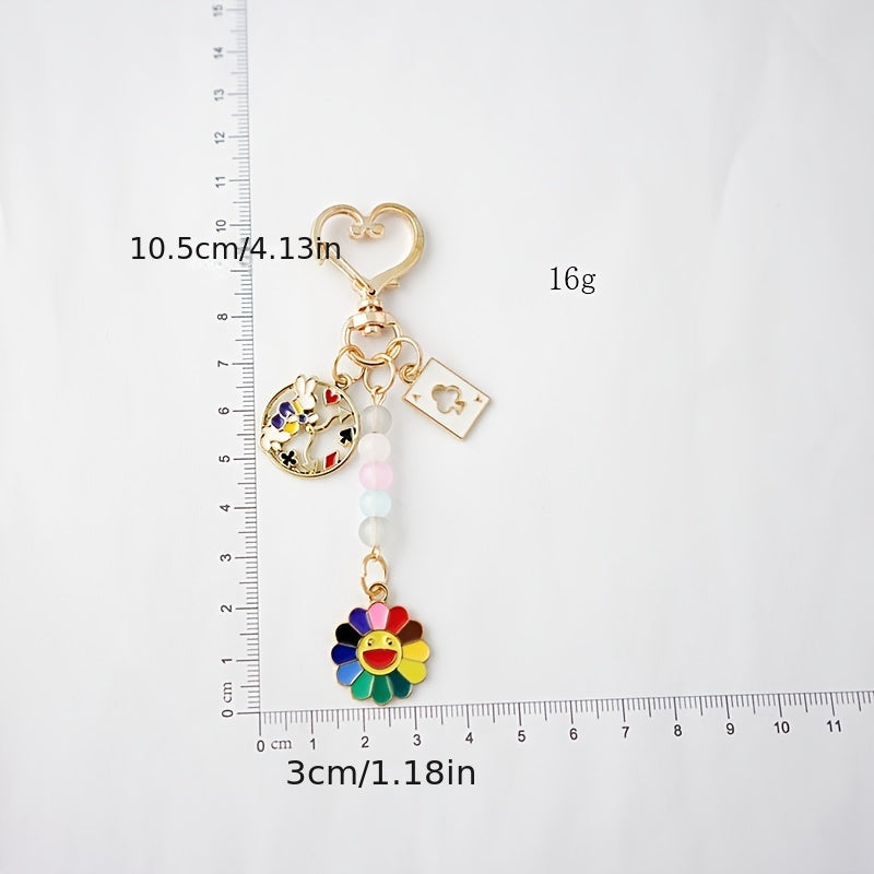 Cartoon Rabbit Radish Keychain for Girls Couple Phone Lanyard Bag Pendant