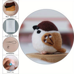Bird Sparrow Needle Felting Kits for Beginners DIY Wool Felt Animal Crafting Set