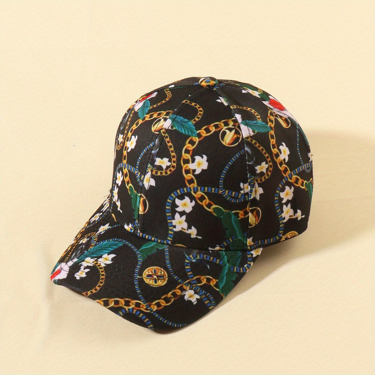 Vintage Chain Print Baseball Cap Hip Hop Lightweight Sun Hat Unisex