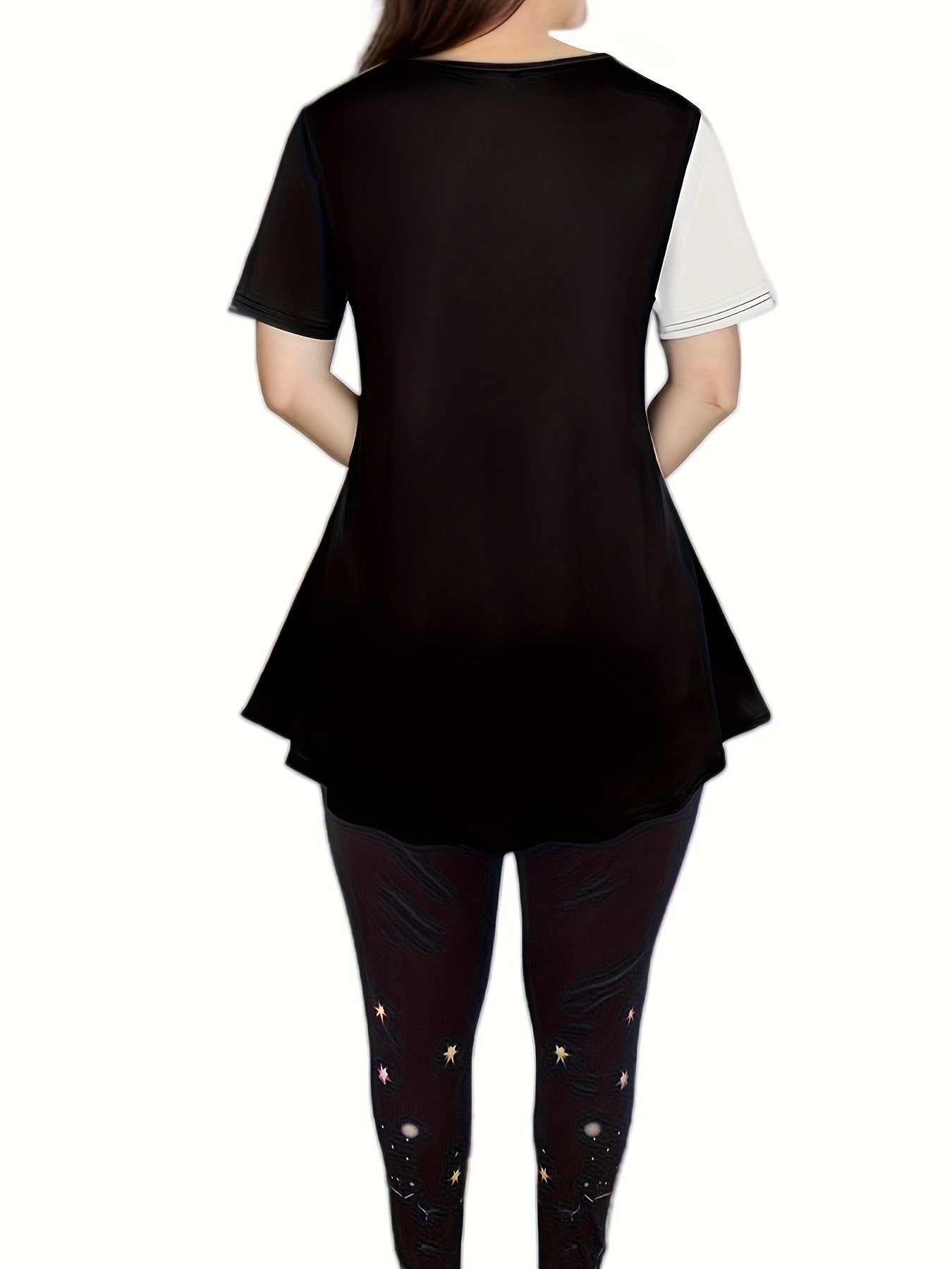 Women's Plus Cat Print Tee & Leggings Set
