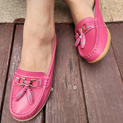 Women's Tassel Loafers Soft Sole Slip On Mules Shoes