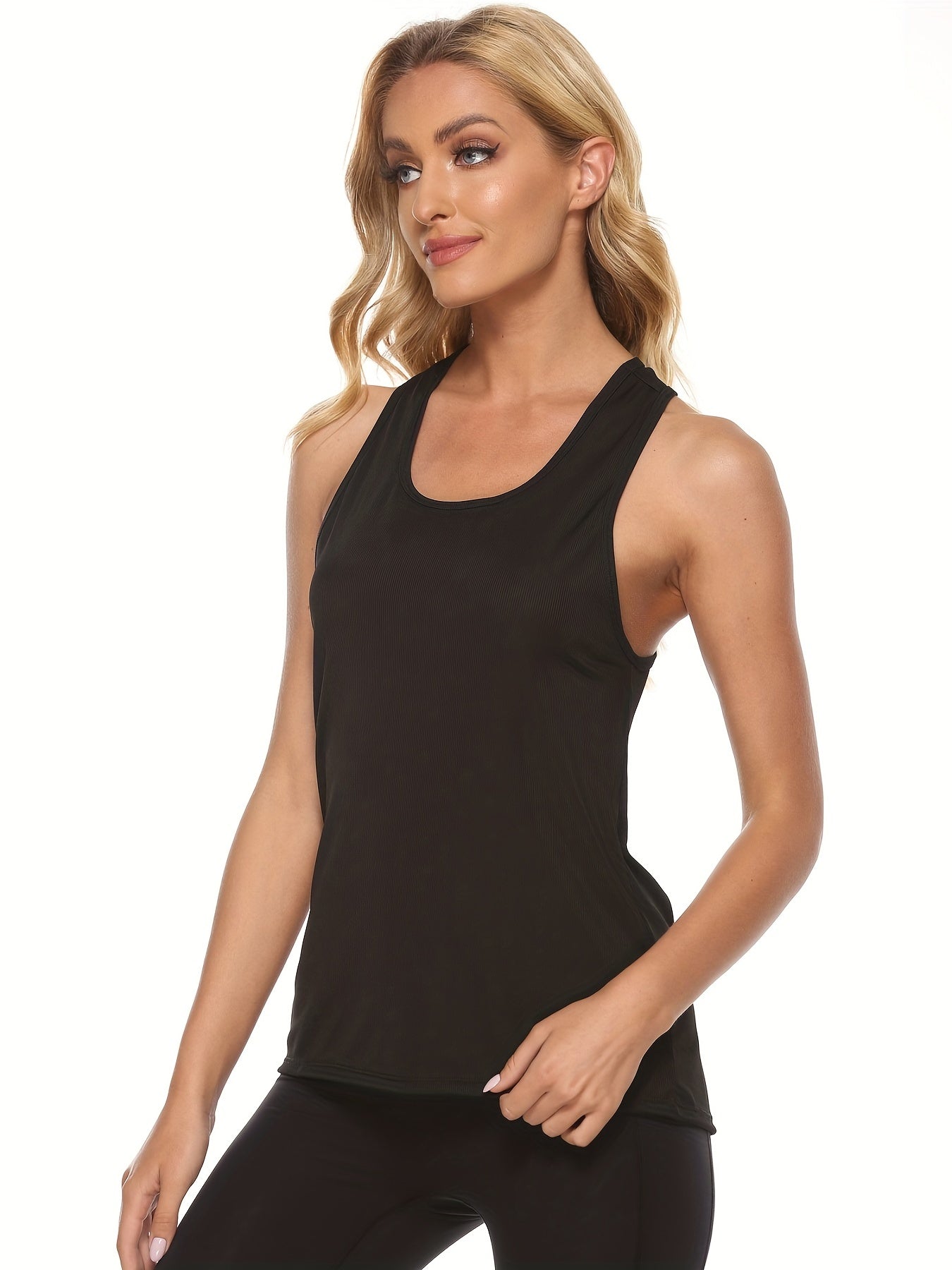 U Neck Tank Top Sports Fitness Yoga Running Sleeveless Top Women's Activewear