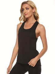 U Neck Tank Top Sports Fitness Yoga Running Sleeveless Top Women's Activewear