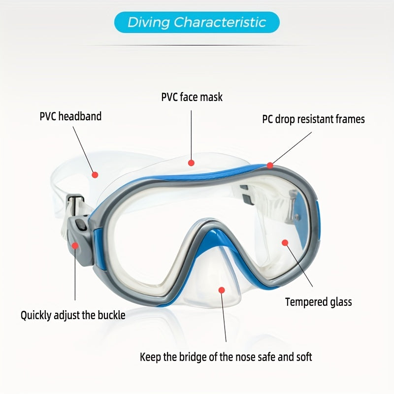 Waterproof Anti-fog Diving Goggles Large Frame PC Glass Mask