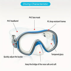 Waterproof Anti-fog Diving Goggles Large Frame PC Glass Mask