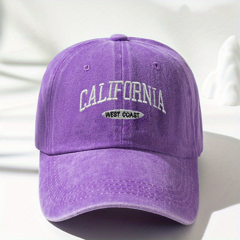California Embroidery Baseball Cap Unisex Washed Distressed Dad Hats
