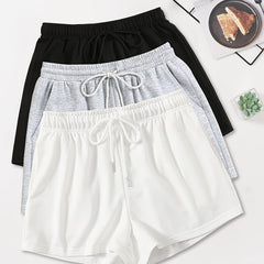 Casual Drawstring Waist Yoga Shorts for Women