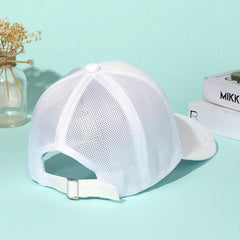 Letter Embroidery Mesh Trucker Hat Solid Cotton Breathable Baseball Cap