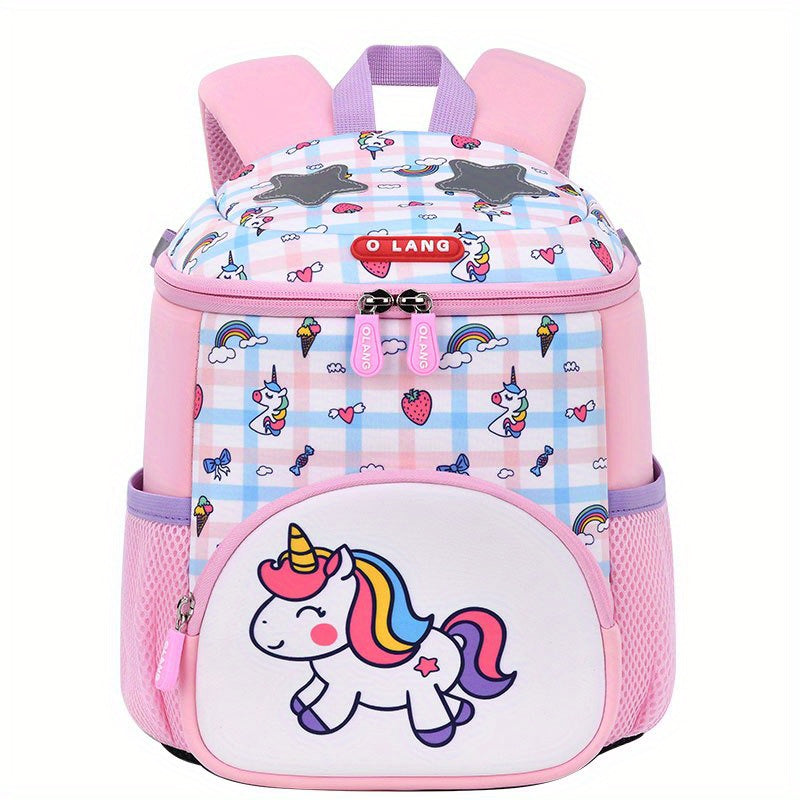 Sweet Unicorn Pattern Backpack for Kids - Girls School Bag