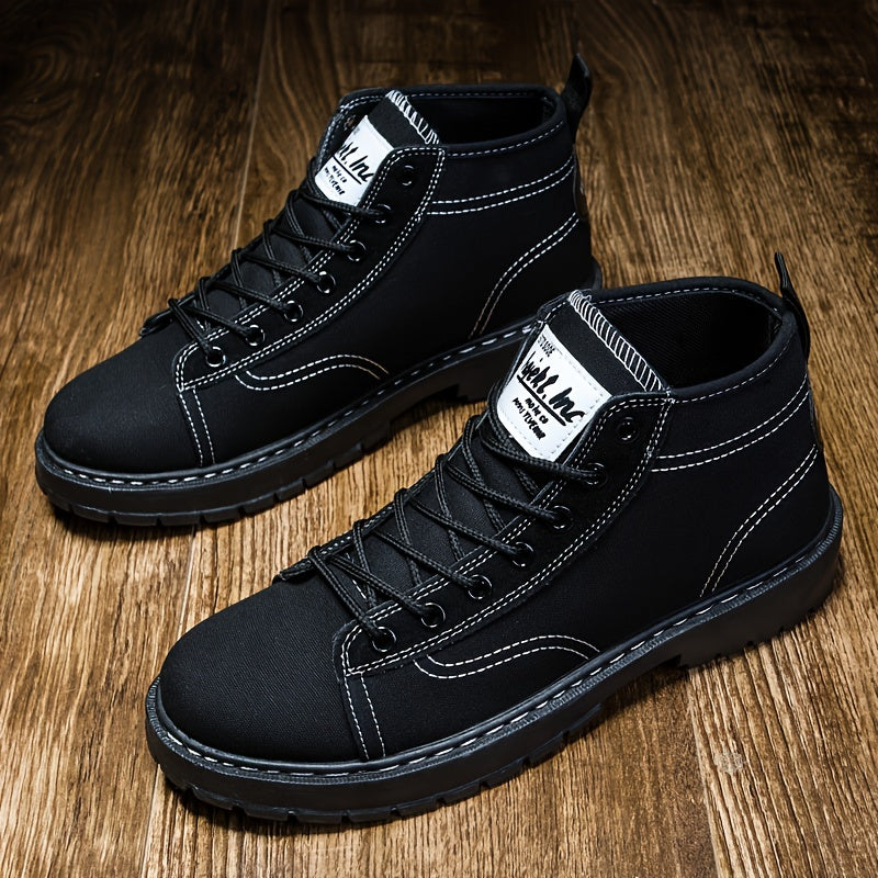 Men's Combat Boots Lace-up Army Shoes Rugged Look