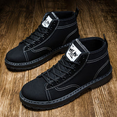 Men's Combat Boots Lace-up Army Shoes Rugged Look
