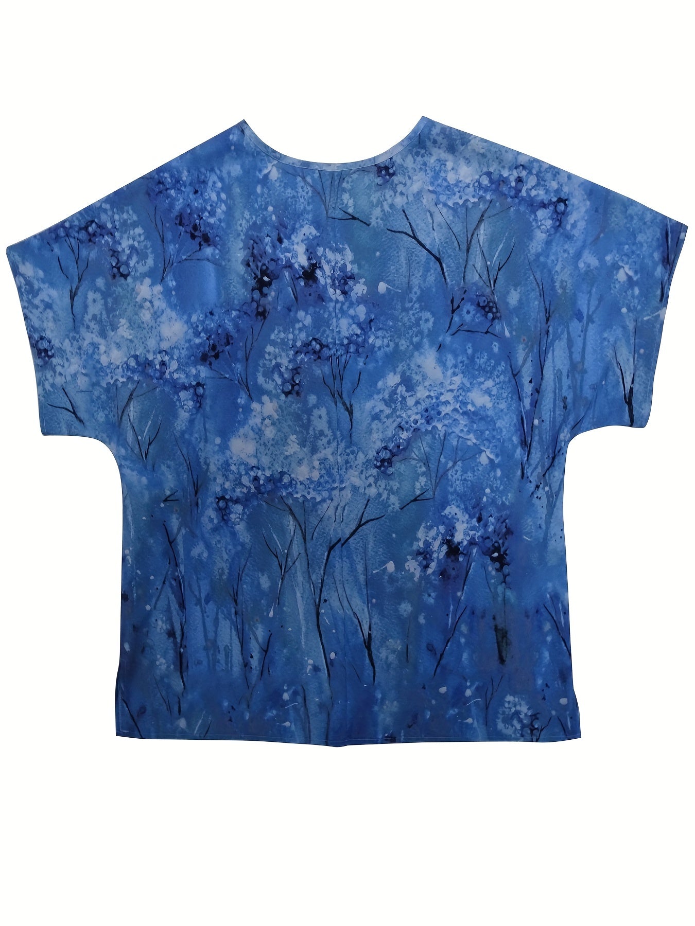 Floral Print Short Sleeve Casual Blouse