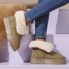 Thermal Snow Boots Fur Lined Flip Calf Boots