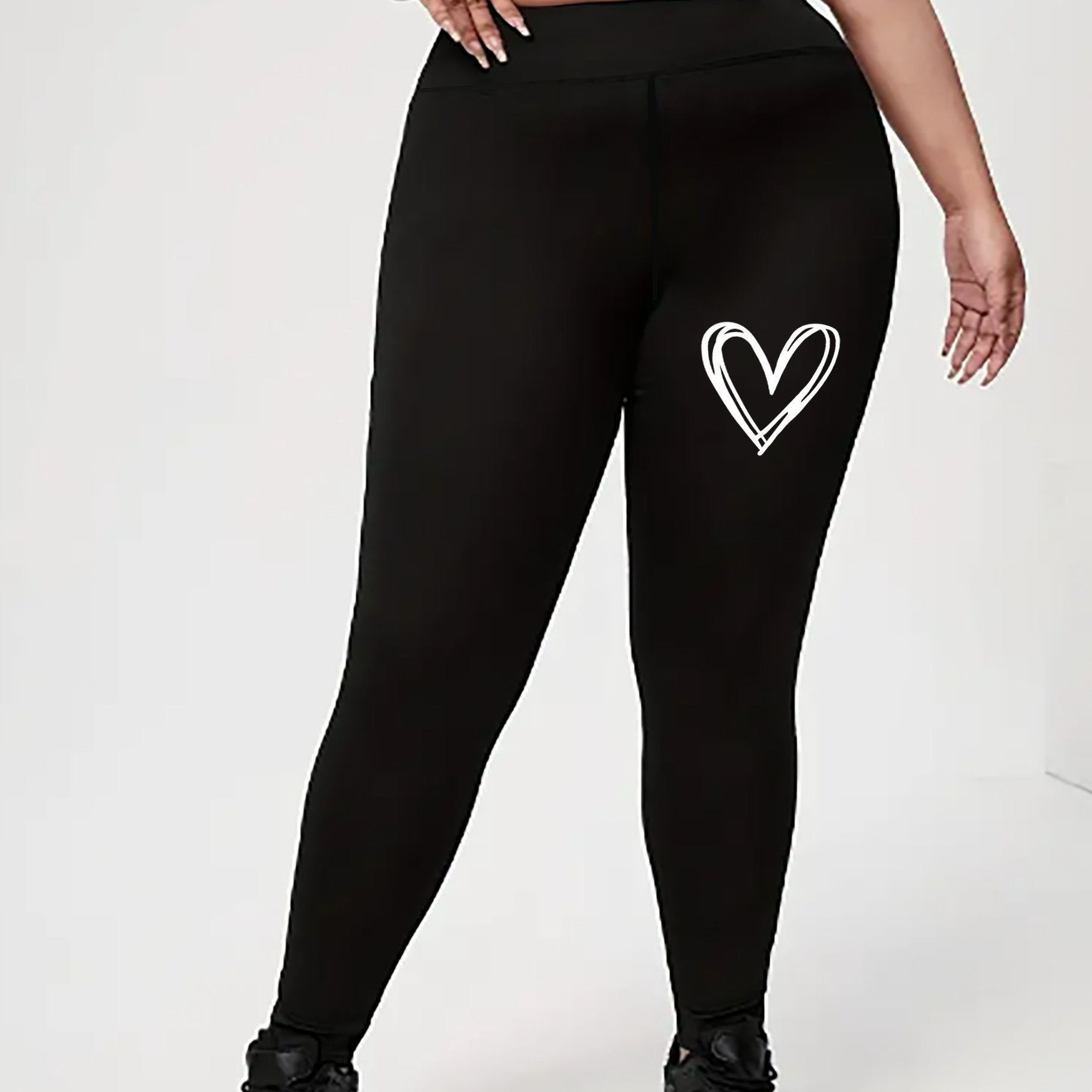 Heart Print High Rise Yoga Leggings
