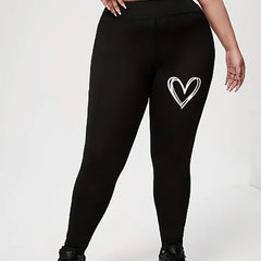 Heart Print High Rise Yoga Leggings