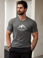 Men's Mountain Graphic T-shirt for Summer Outdoor