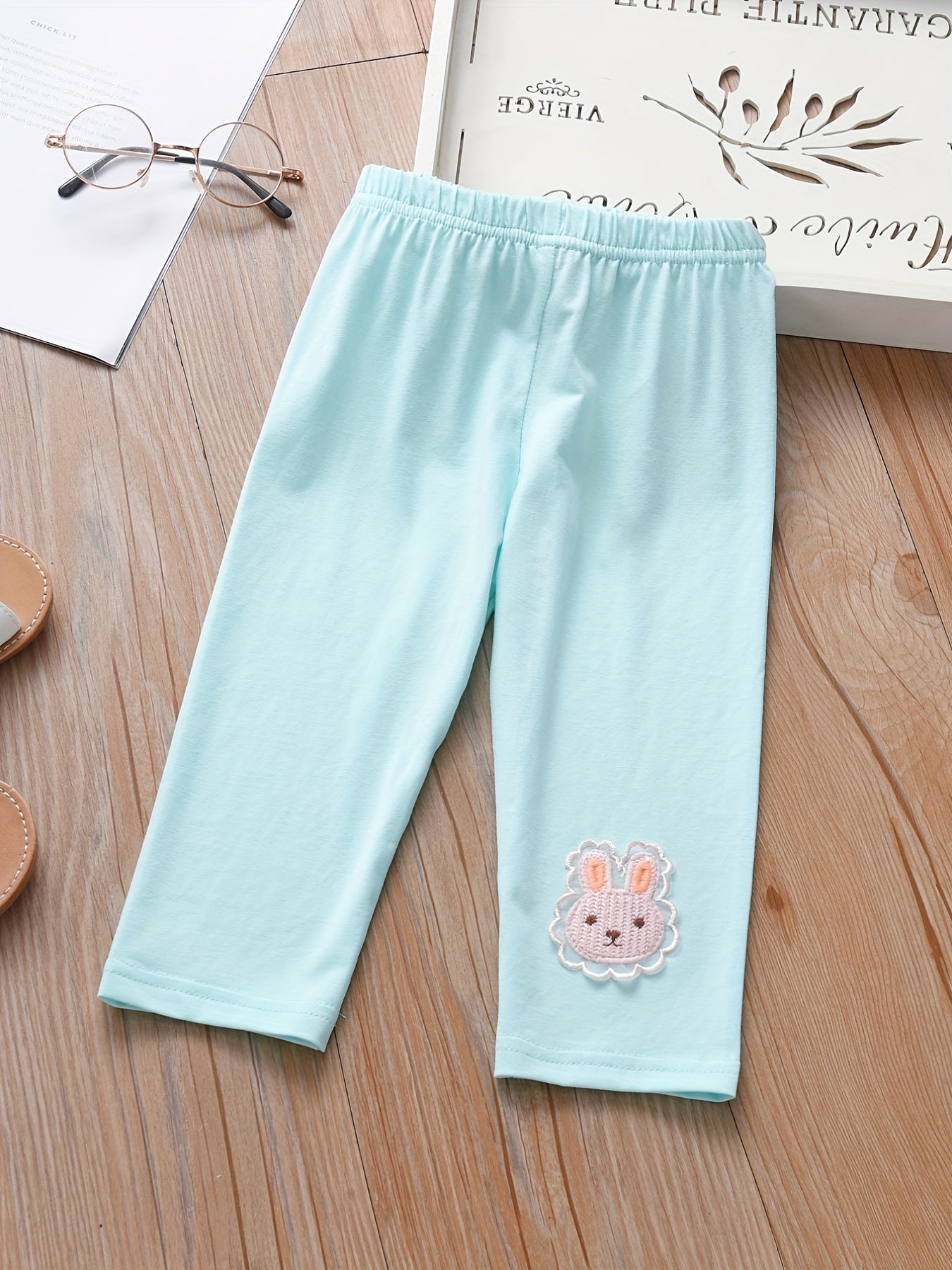 Toddler Girls Cotton Capris Pants Easter Rabbit Pattern Kids Clothes