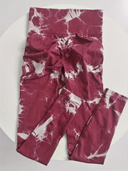 Tie Dye Yoga Leggings High Waist Stretchy Fitness Workout Gym Sports Pants