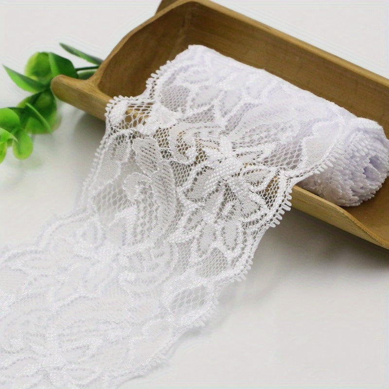 2m Embroidered Elastic Lace Fabric Ribbon Garment Decoration