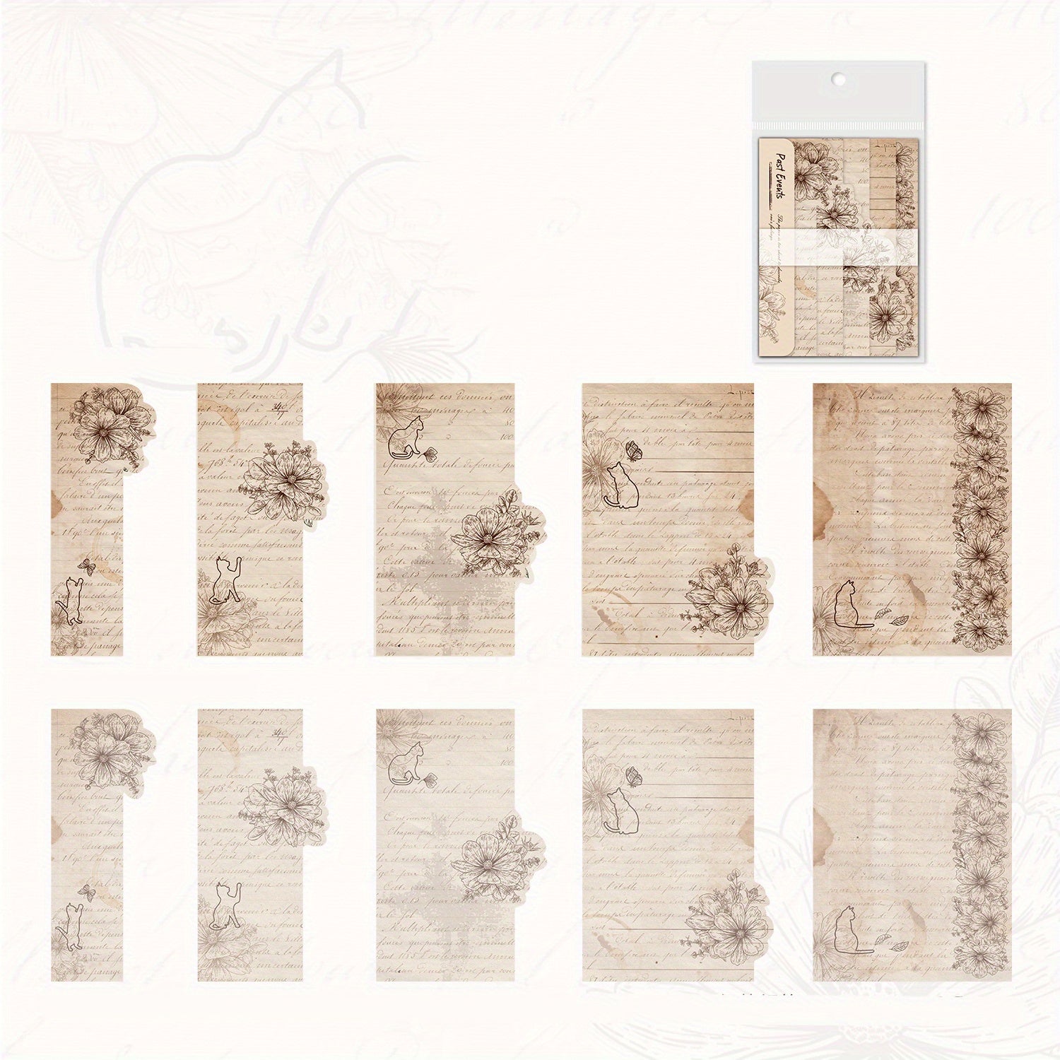 20pcs Vintage Craft Paper Junk Journal Pages
