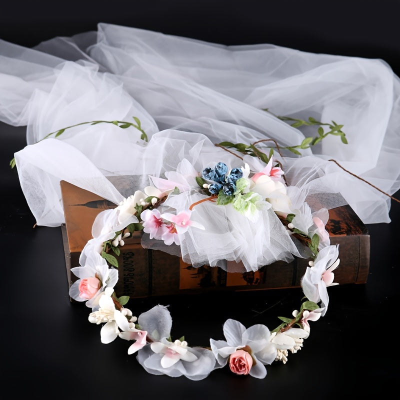 Adjustable Flower Headband for Bridal Wedding Party