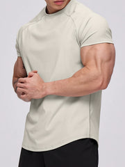 Men's Stretch Round Neck Tee Shirt Summer Casual Sports T-shirt