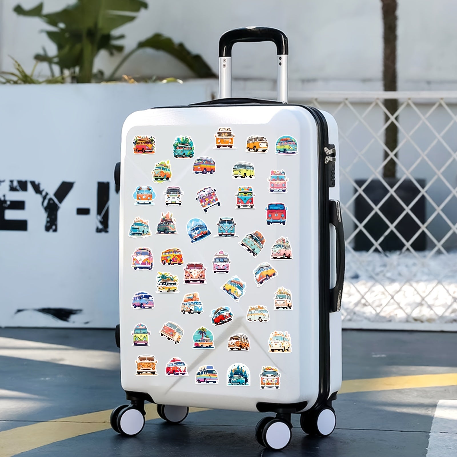 50pcs Cartoon Bus Stickers Waterproof Vinyl Stickers - Laptop Water Bottles