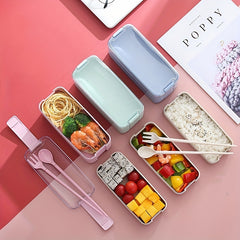 Leakproof Wheat Straw Lunch Box for Teens Large Capacity Bento Box