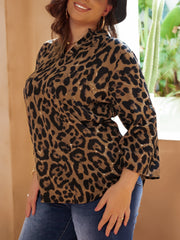Leopard Print Long Sleeve Blouse